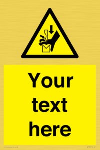 Custom warning hand crushing between press brake tool